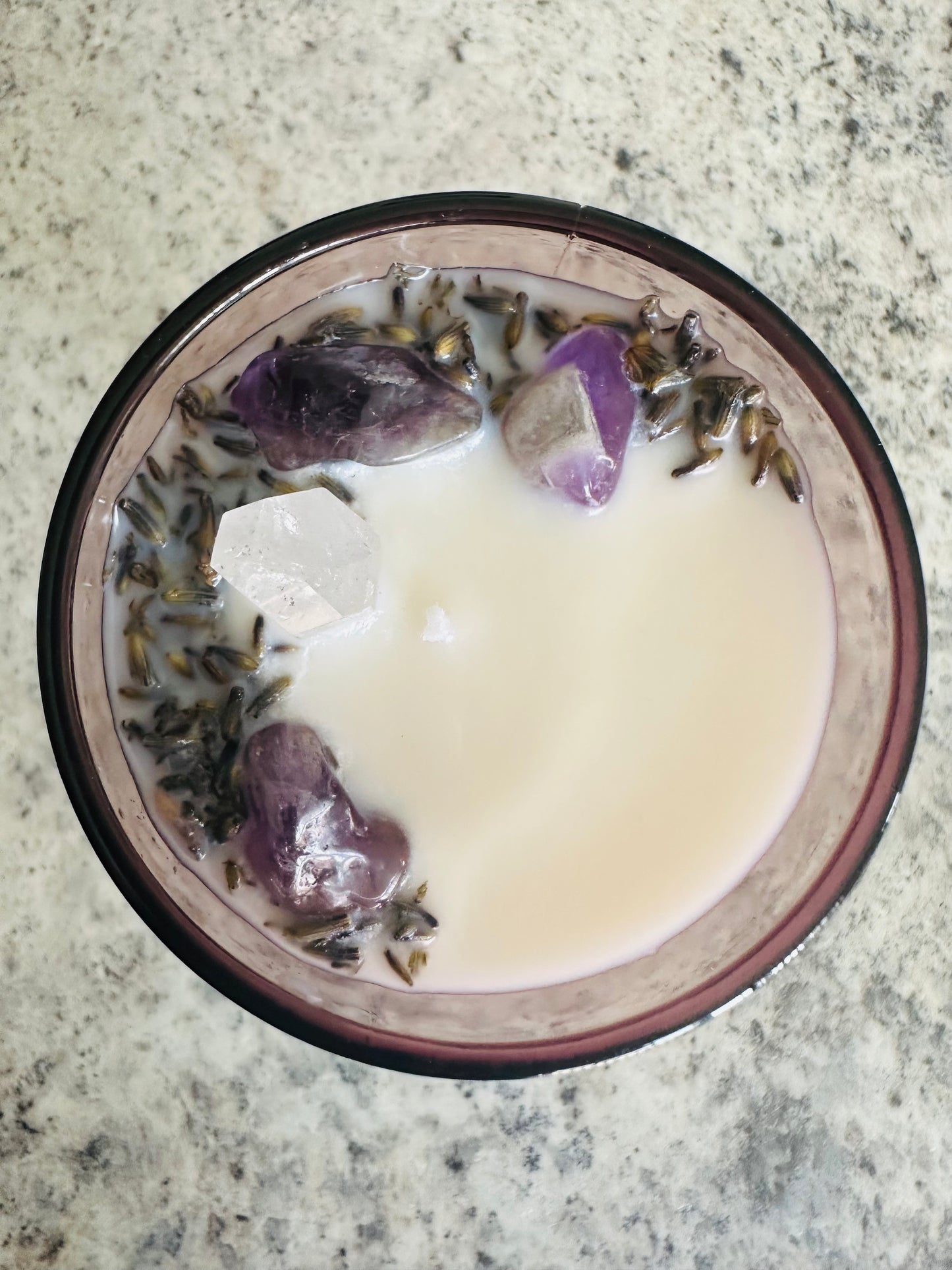 Hazel Atlas Moroccan Amethyst Wine Glass Gemstone Candle