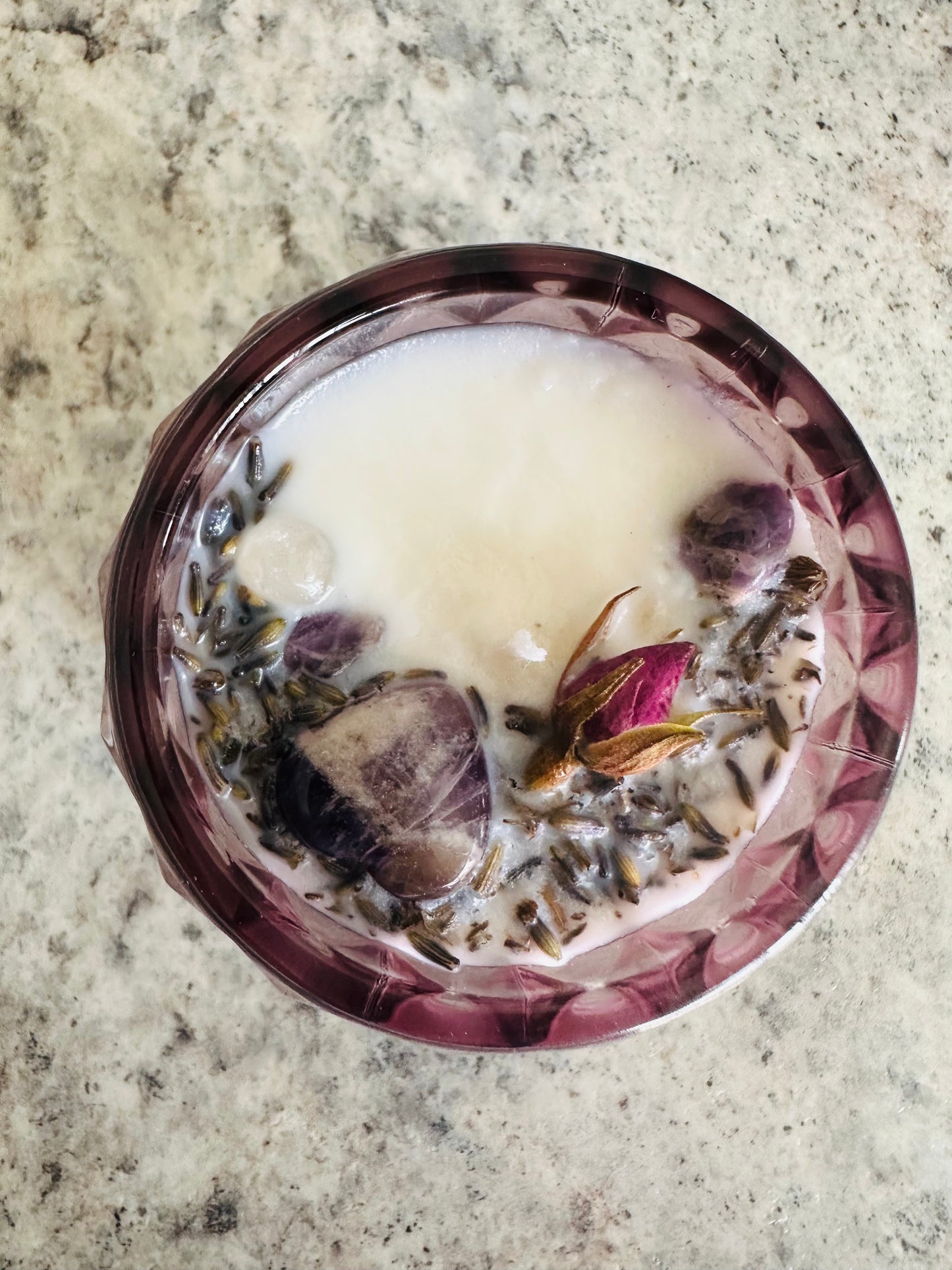 Hazel Atlas Moroccan Amethyst Wine Glass Gemstone Candle
