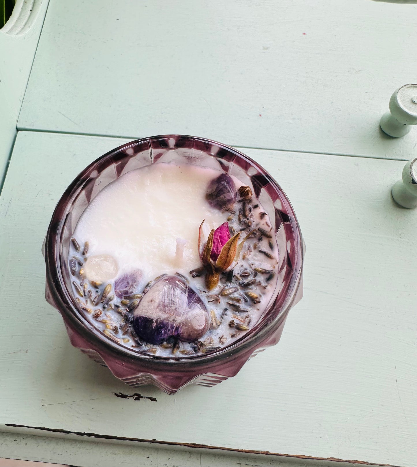 Hazel Atlas Moroccan Amethyst Wine Glass Gemstone Candle