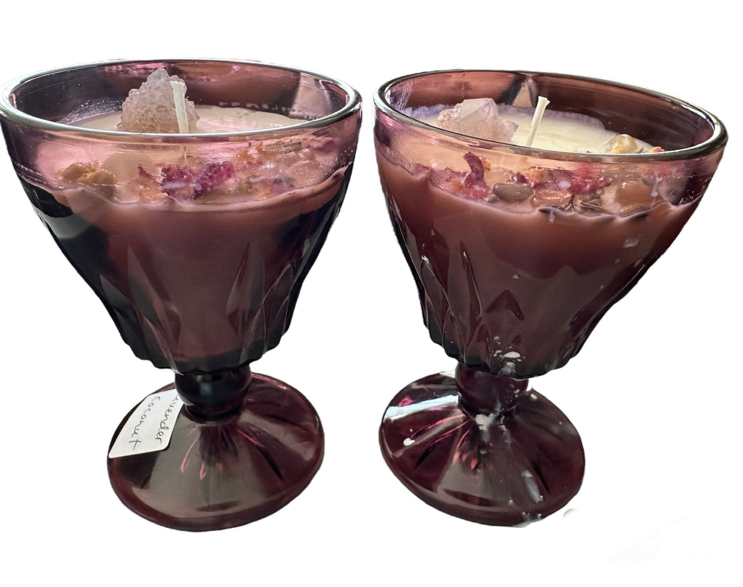 Hazel Atlas Moroccan Amethyst Wine Glass Gemstone Candle