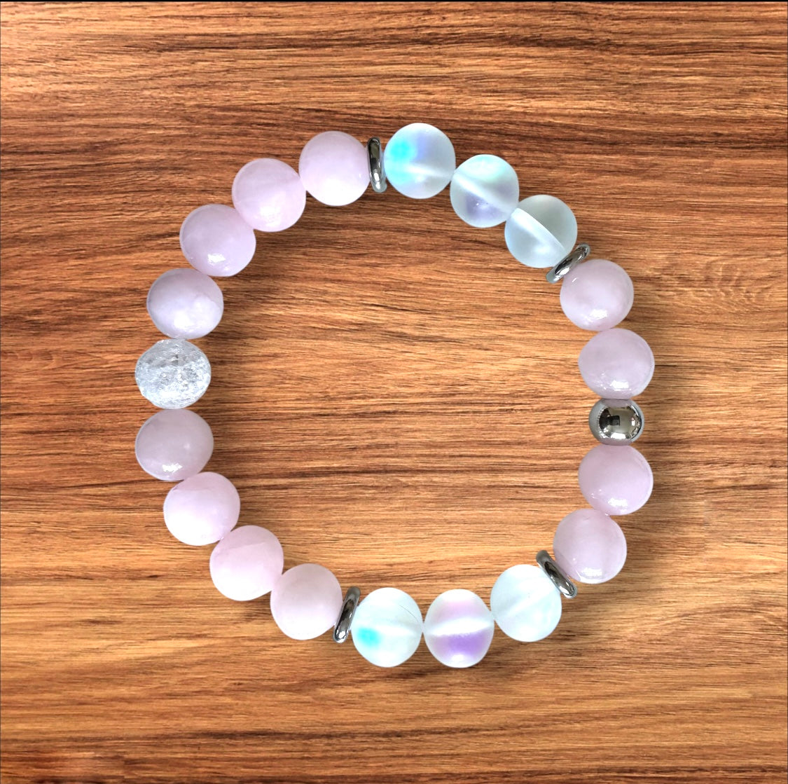 Rose Quartz, Aura Quartz, and Quartz Bracelet