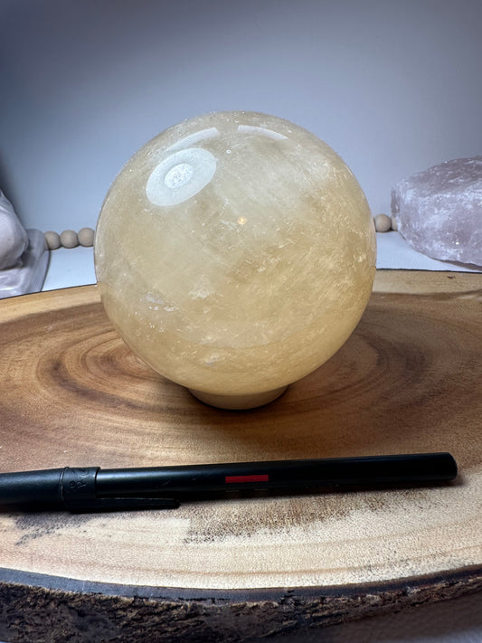 Honey Calcite Sphere