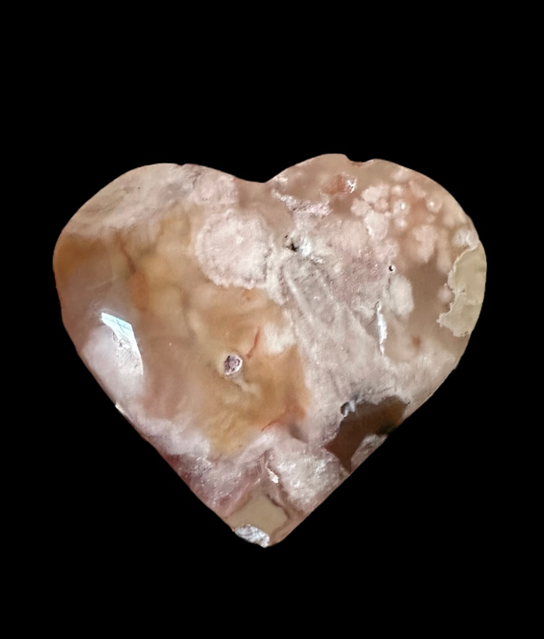 Flower Agate Crystal Heart