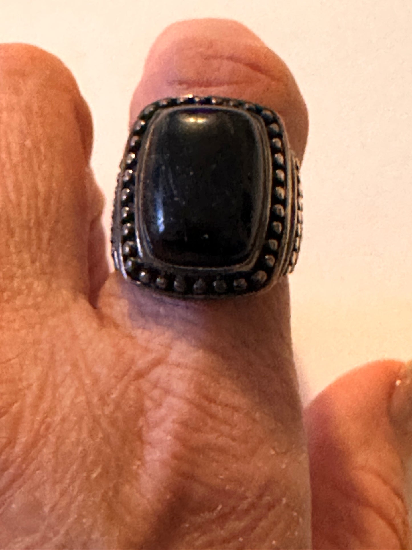 Onyx gemstone ring