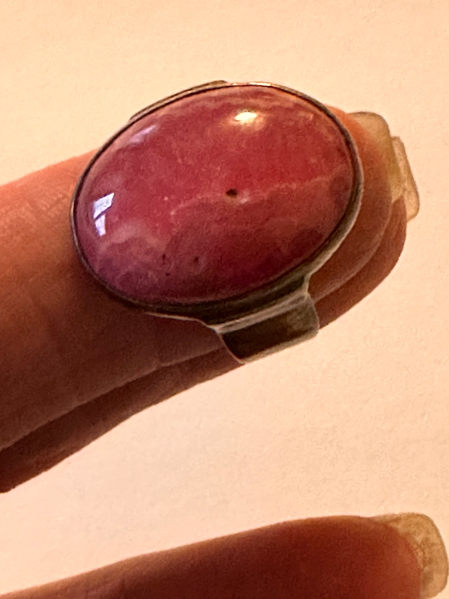 Rhodochrosite Gemstone ring