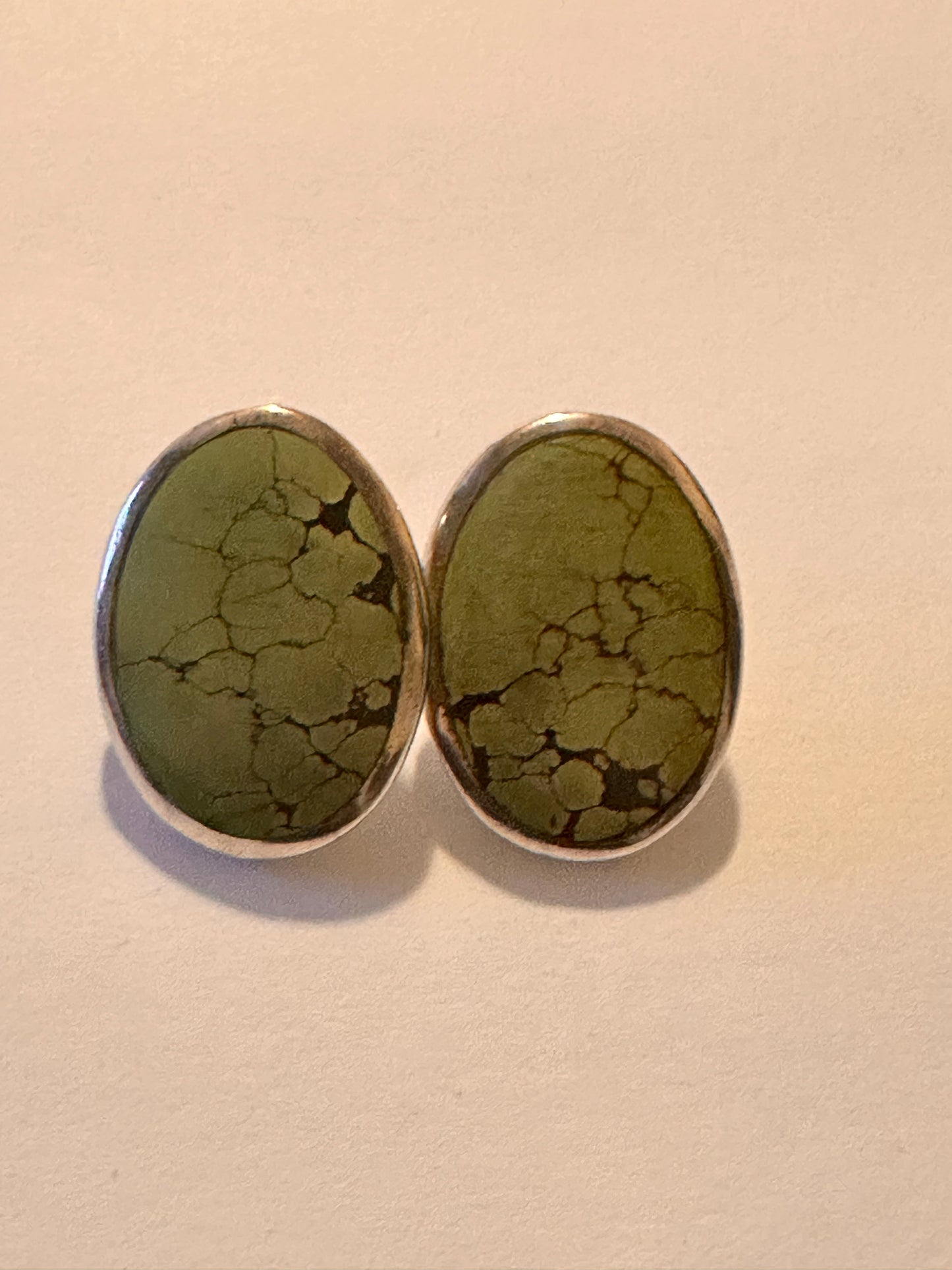 Vintage Green Turquoise sterling silver earrings