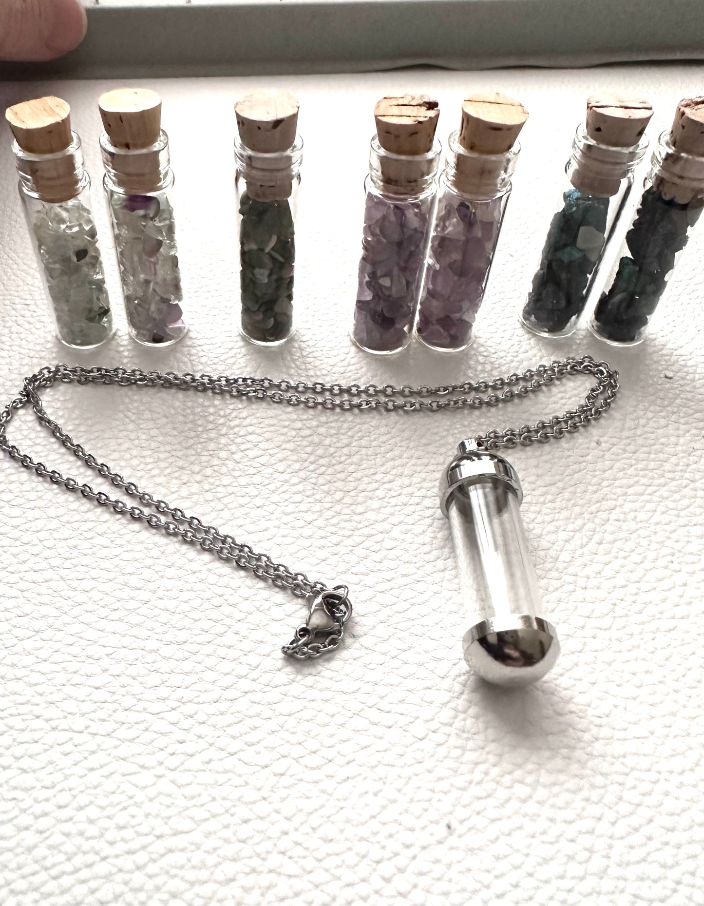 Stainless steel vial necklace