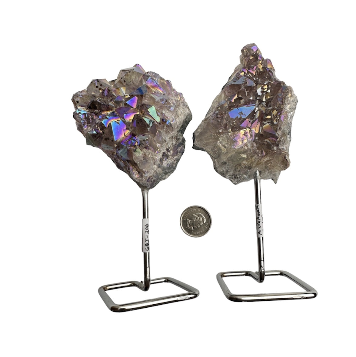 Aura Amethyst cluster on a stand