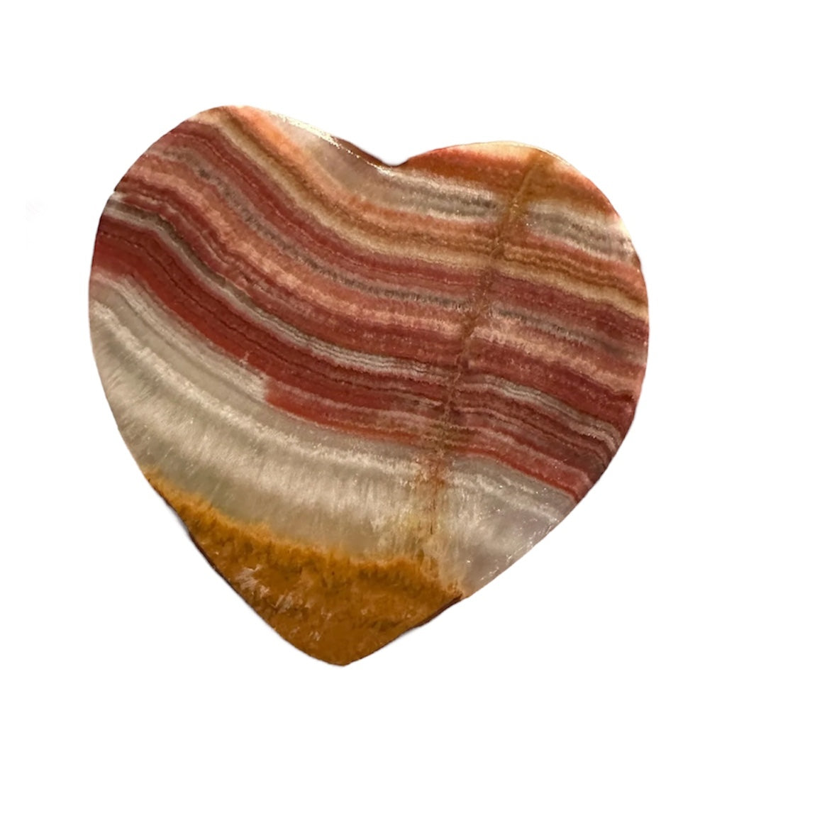 Vintage Banded Calcite heart coaster set