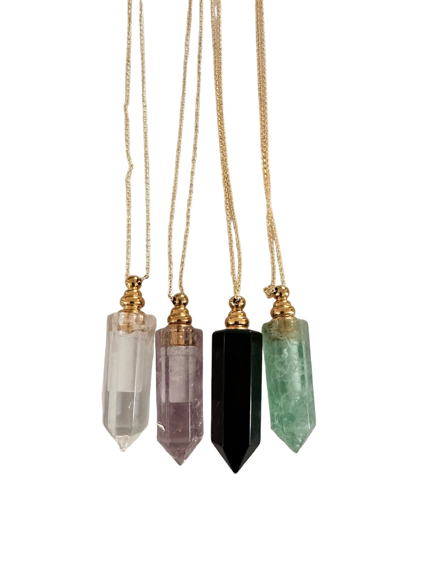 Crystal vial necklaces