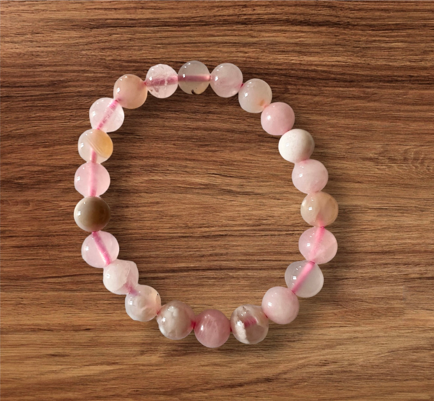 Flower Agate and Rose Quartz