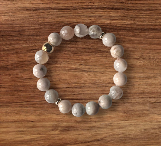 Flower Agate Gemstone Bracelet