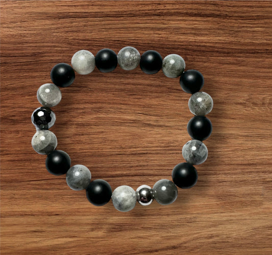 Black Onyx and Labradorite