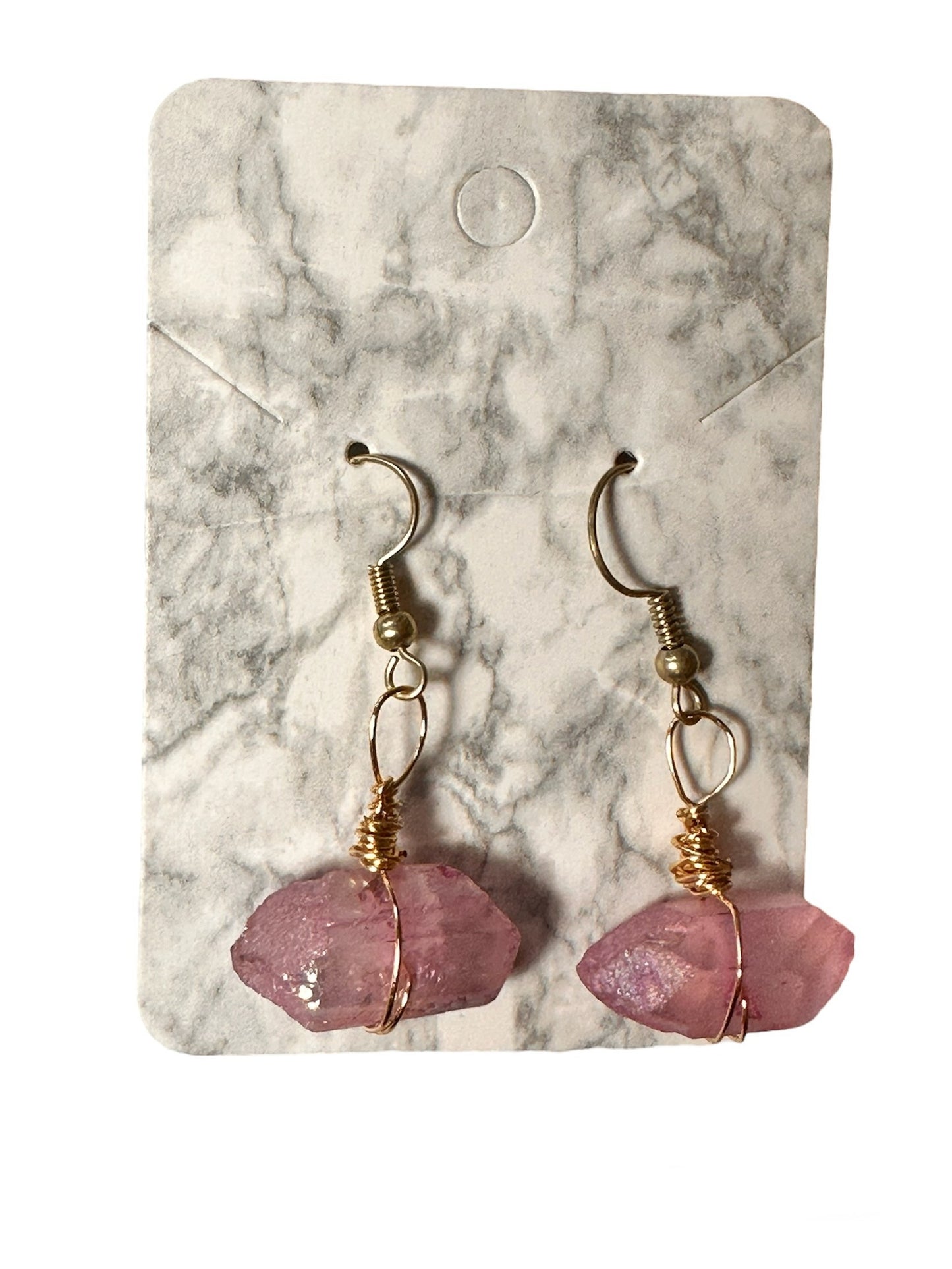 Aura Pink Quartz Earrings