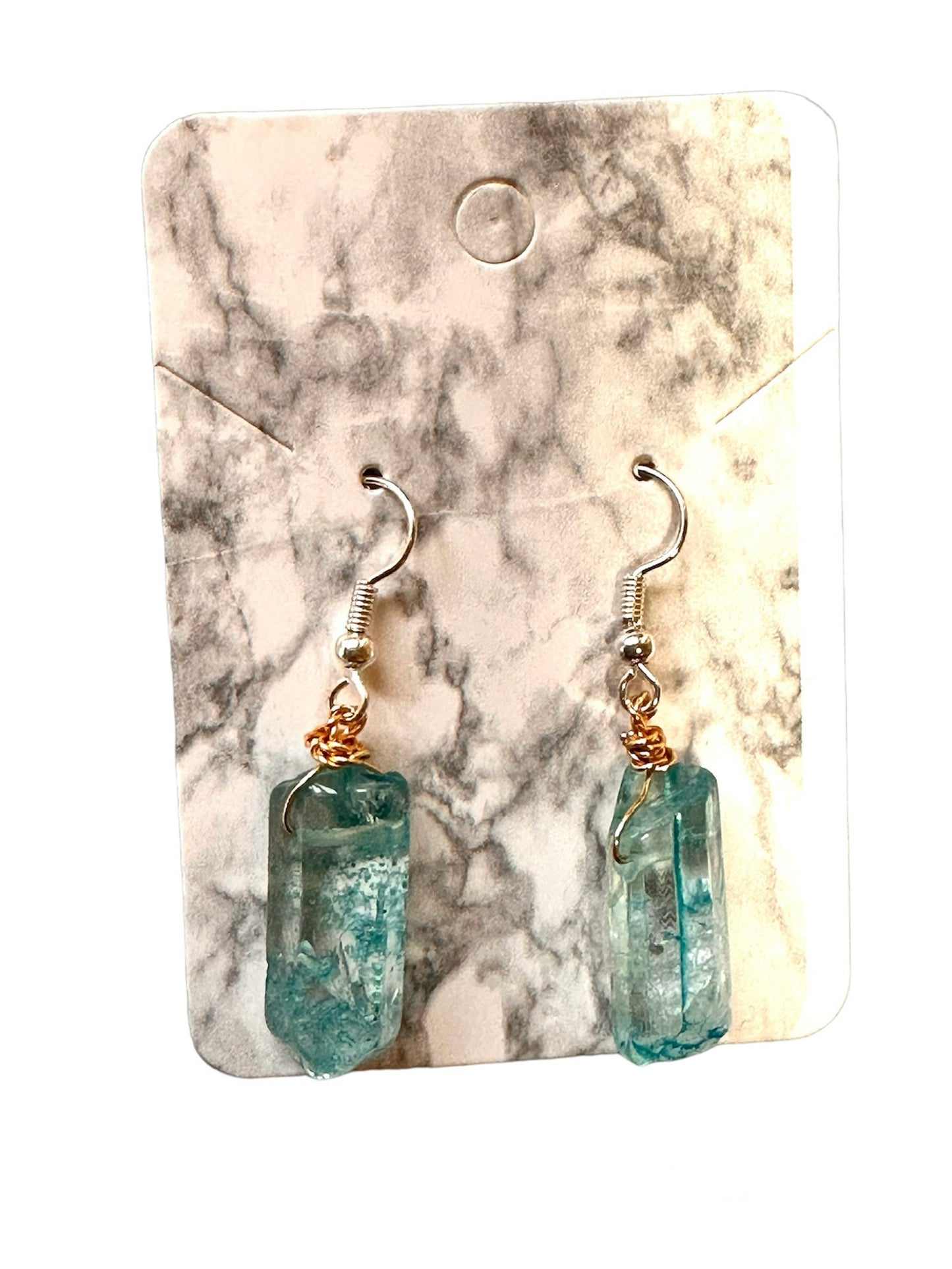 Blue Dyed Crystal earrings