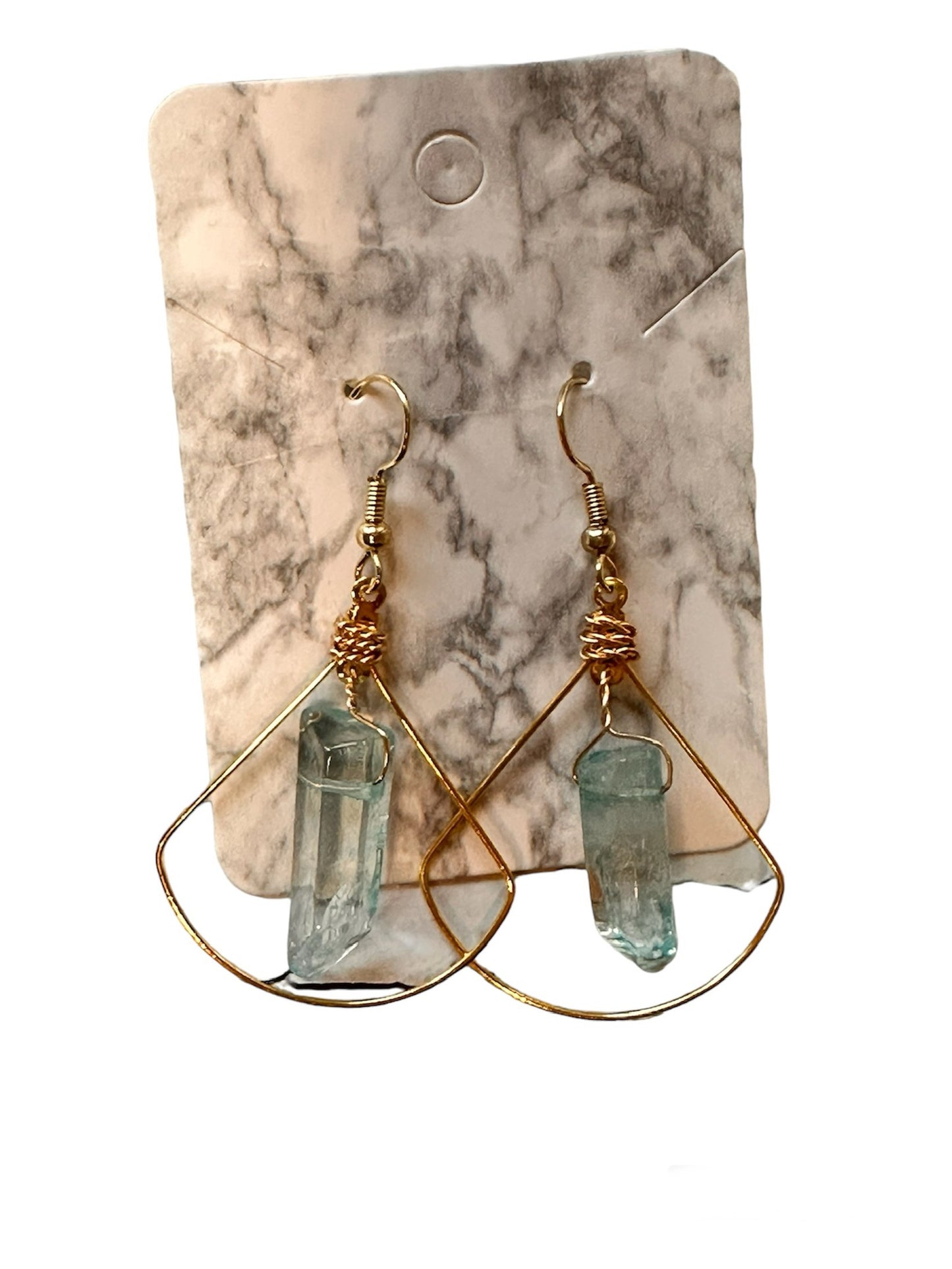 Blue Dyed Quartz earrings