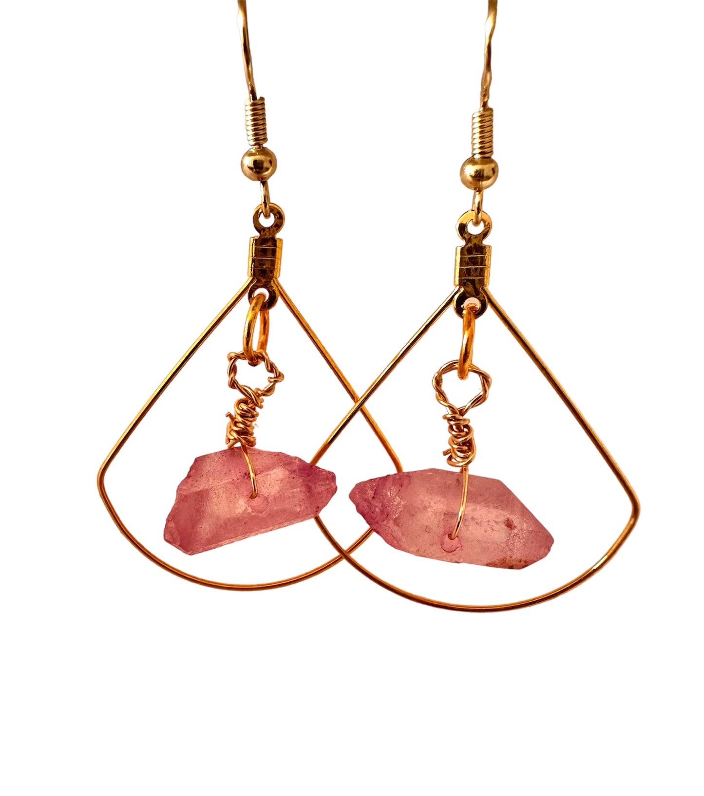 Aura Pink Dyed Quartz Earrings