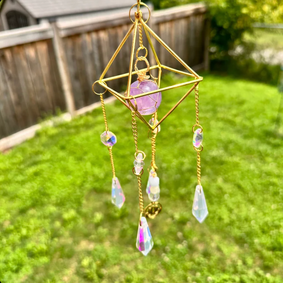 Amethyst sphere suncatcher