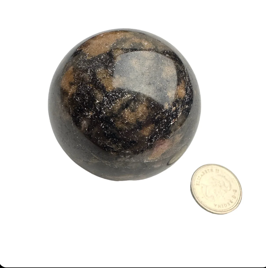 Black Rhodonite sphere