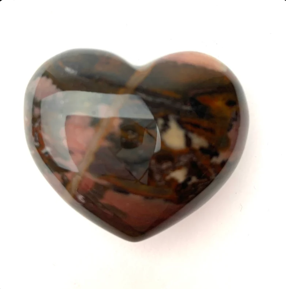 Bamboo Agate puffy heart