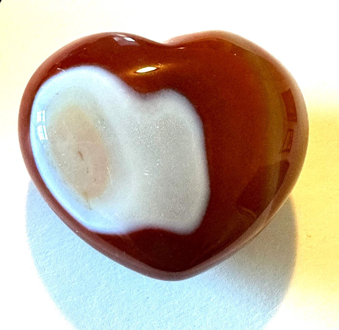 Carnelian puffy heart