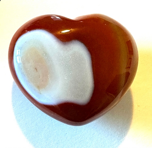 Carnelian puffy heart