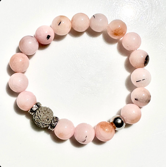 Pink Opal and lava Rock