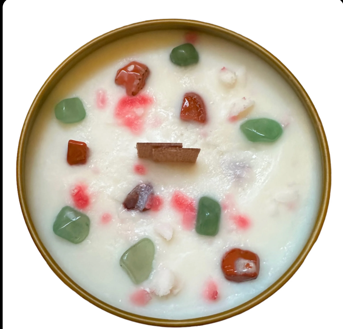 Warm sugar candy cane soy wax candle