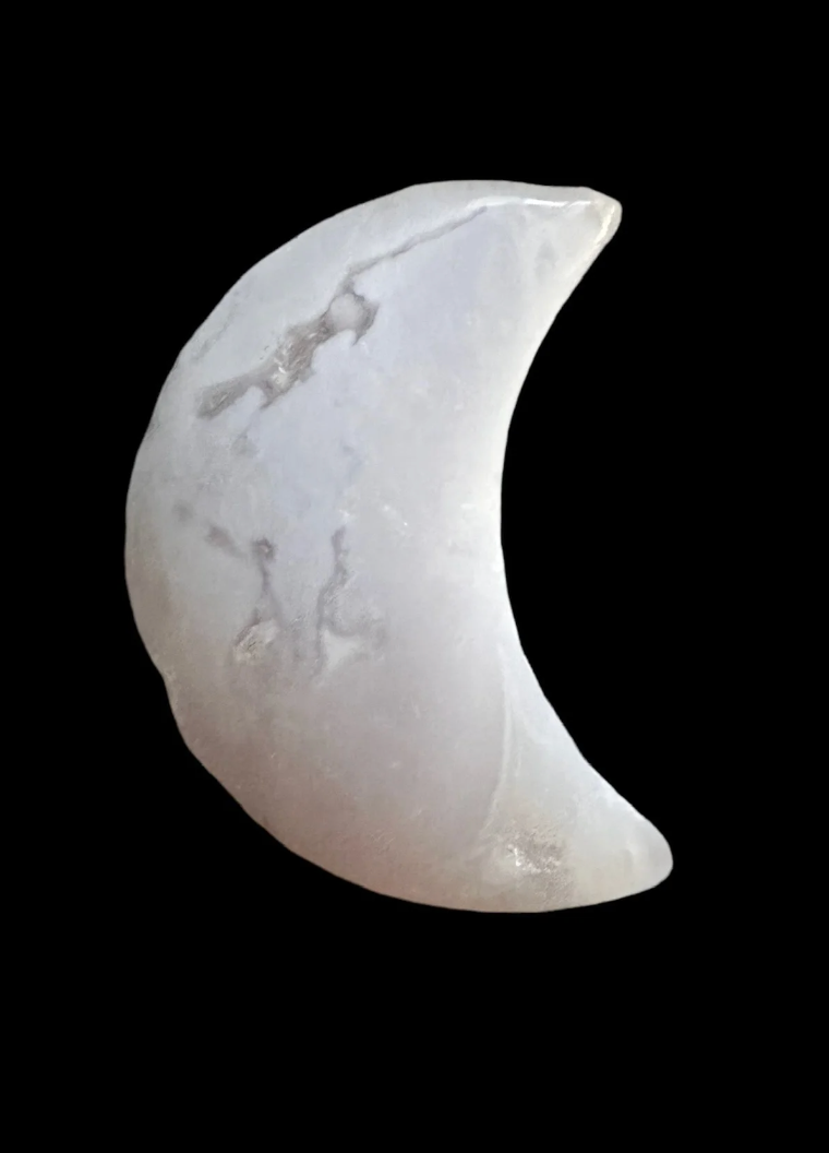 Moon White Plum agate