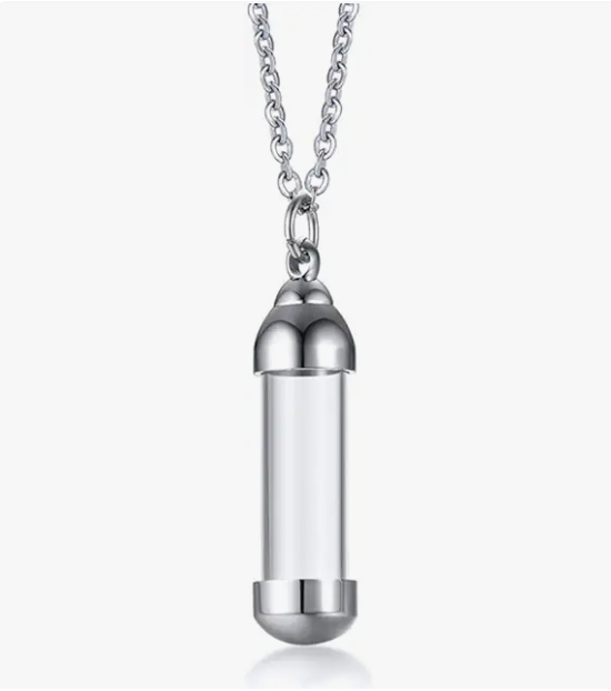 Stainless steel vial necklace