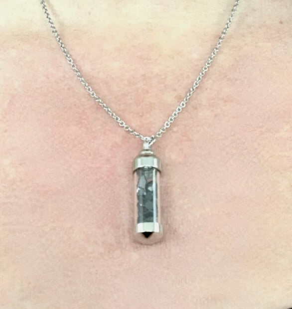 Stainless steel vial necklace