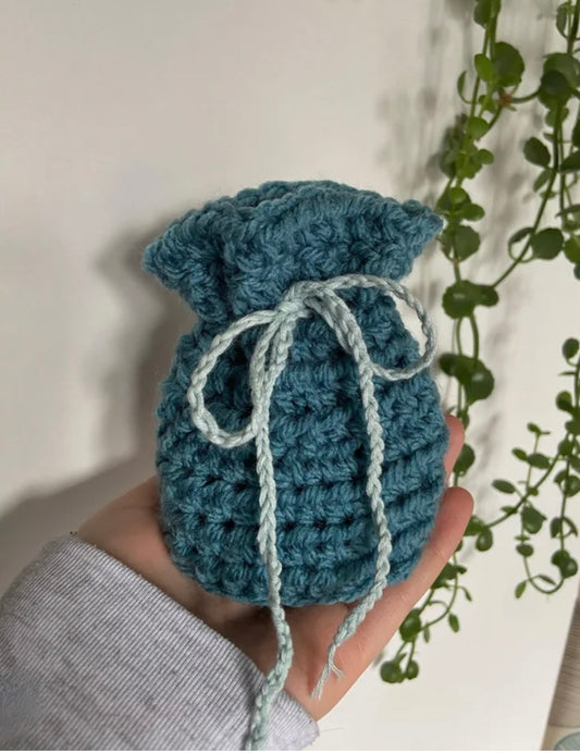 Cotton drawstring pouch crystal holder