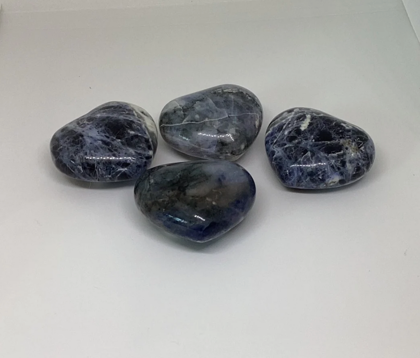 Sodalite puffy hearts