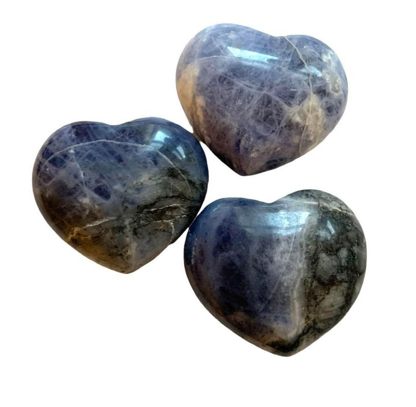 Sodalite puffy hearts